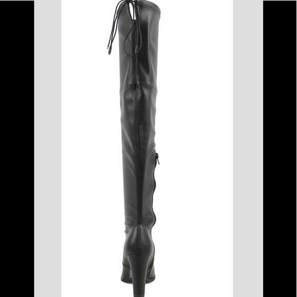 Size 8.5 Black faux leather back tie block heel - Picture 3 of 7